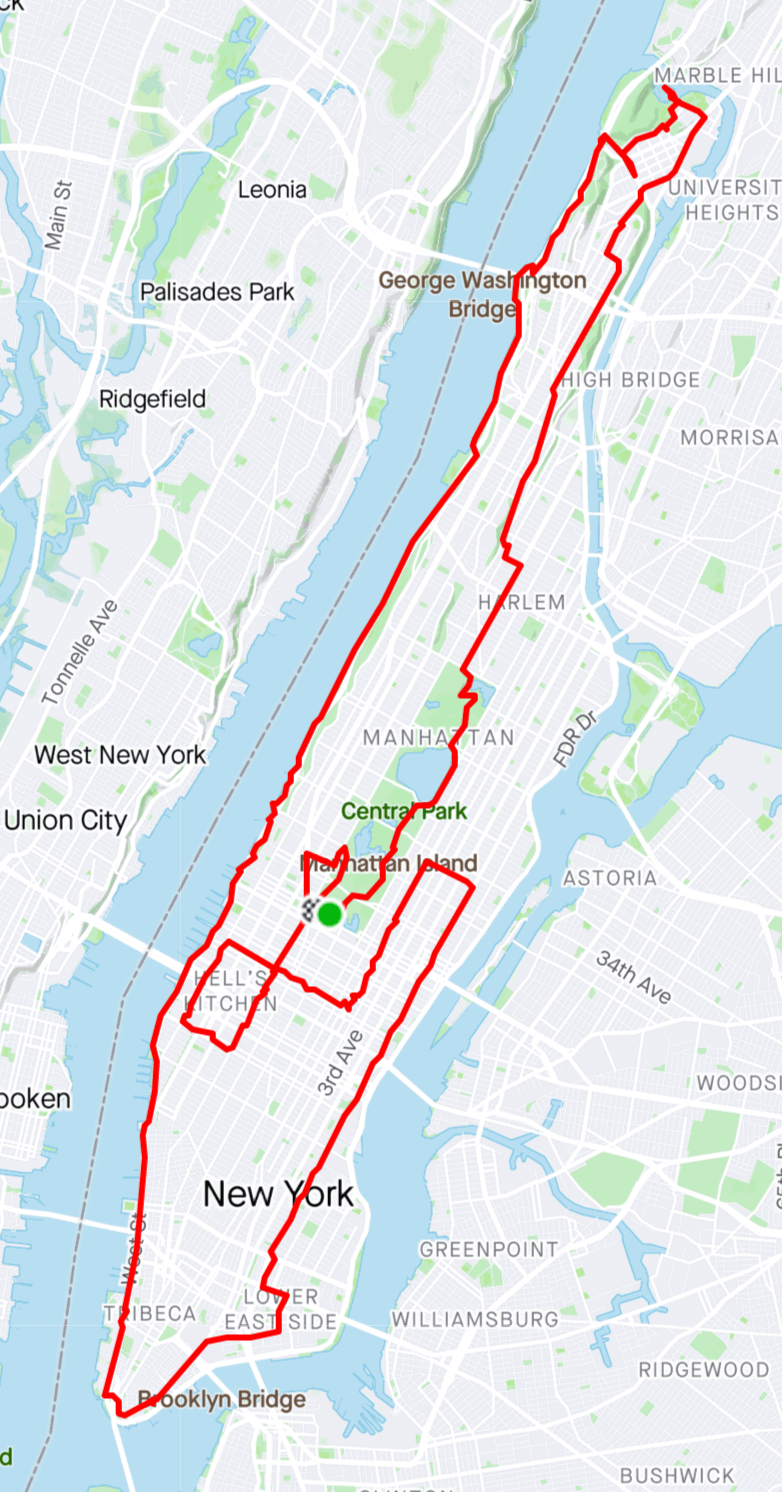 Manhattan ride map