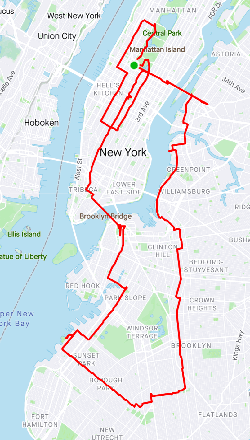 Brooklyn ride map
